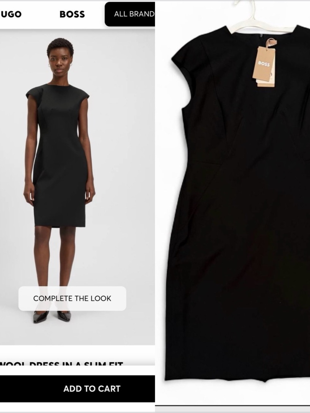 BOSS women's VIRGIN-WOOL DRESS  Marzotto premium virgin wool fabric 
Size 10